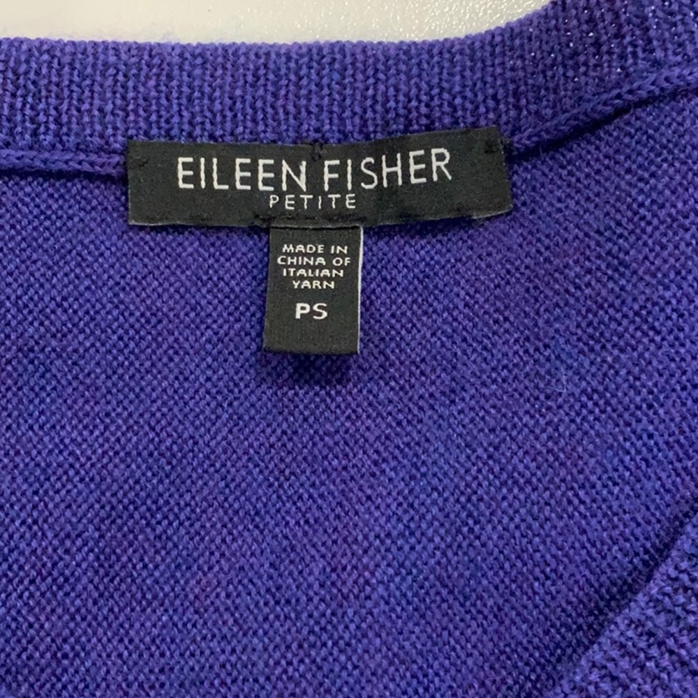 Eileen Fisher Petite Heathered Purple Merino Wool Sweater D1 - Picture 5 of 7